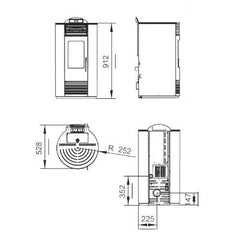 Estufa de Pellets Moderna SMART 8,7 kW – Redonda Blanca