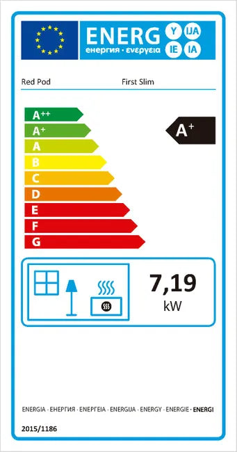 Estufa de pellet canalizable REDPOD First Advance Slim 8 kW negra